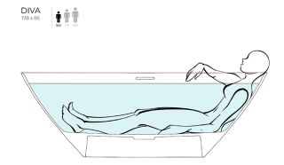 Ванна из искусственного камня Salini Diva S-Sense 102211GRF 178x85см RAL полностью